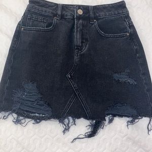 all black ripped skirt